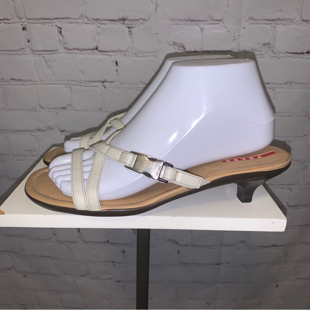 Prada kitten heeled sandals size 38 1/2